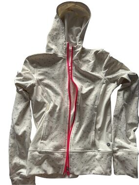 Girl’s 90 Degrees by Reflex White Athletic Jacket with Pink Trim Size 10